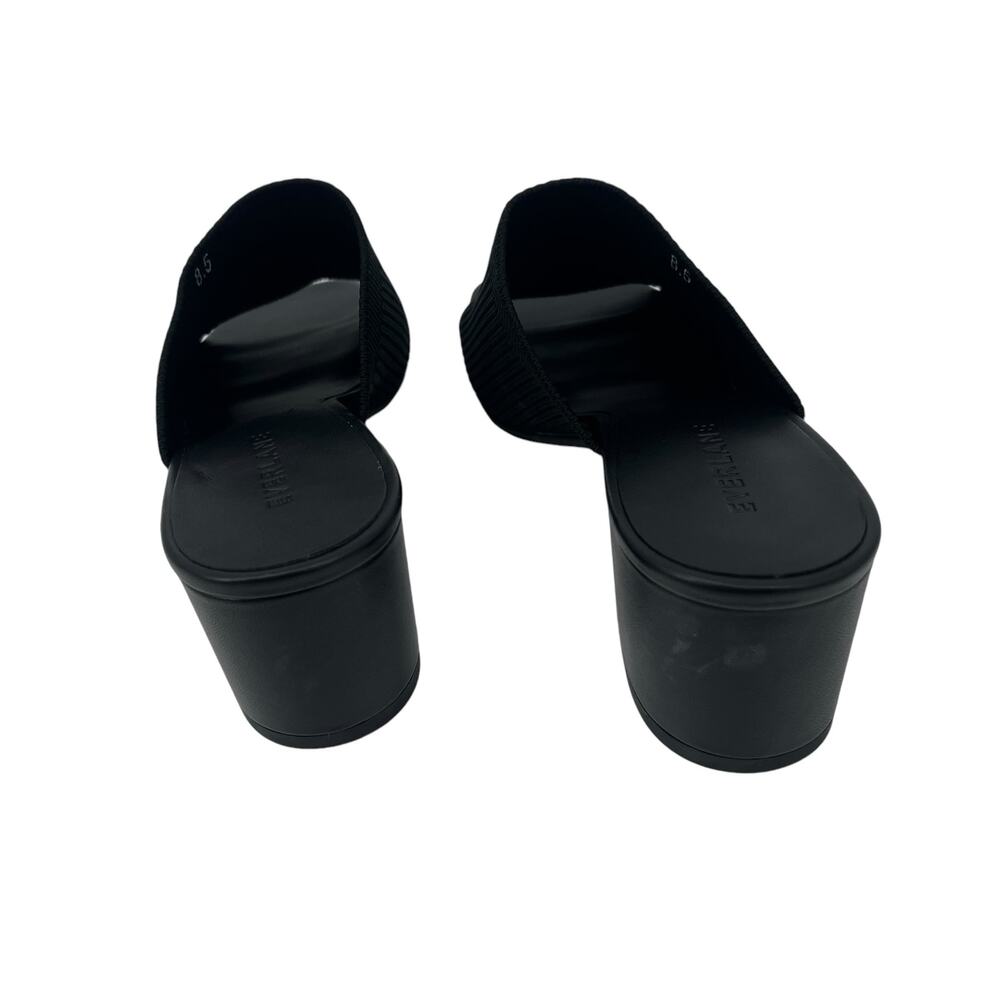 Everlane Black Knit Open-Toe Block Heel Mules - Picture 6 of 8